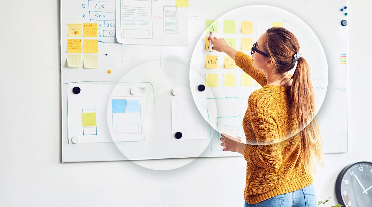 Teacher actively teaching in a classroom