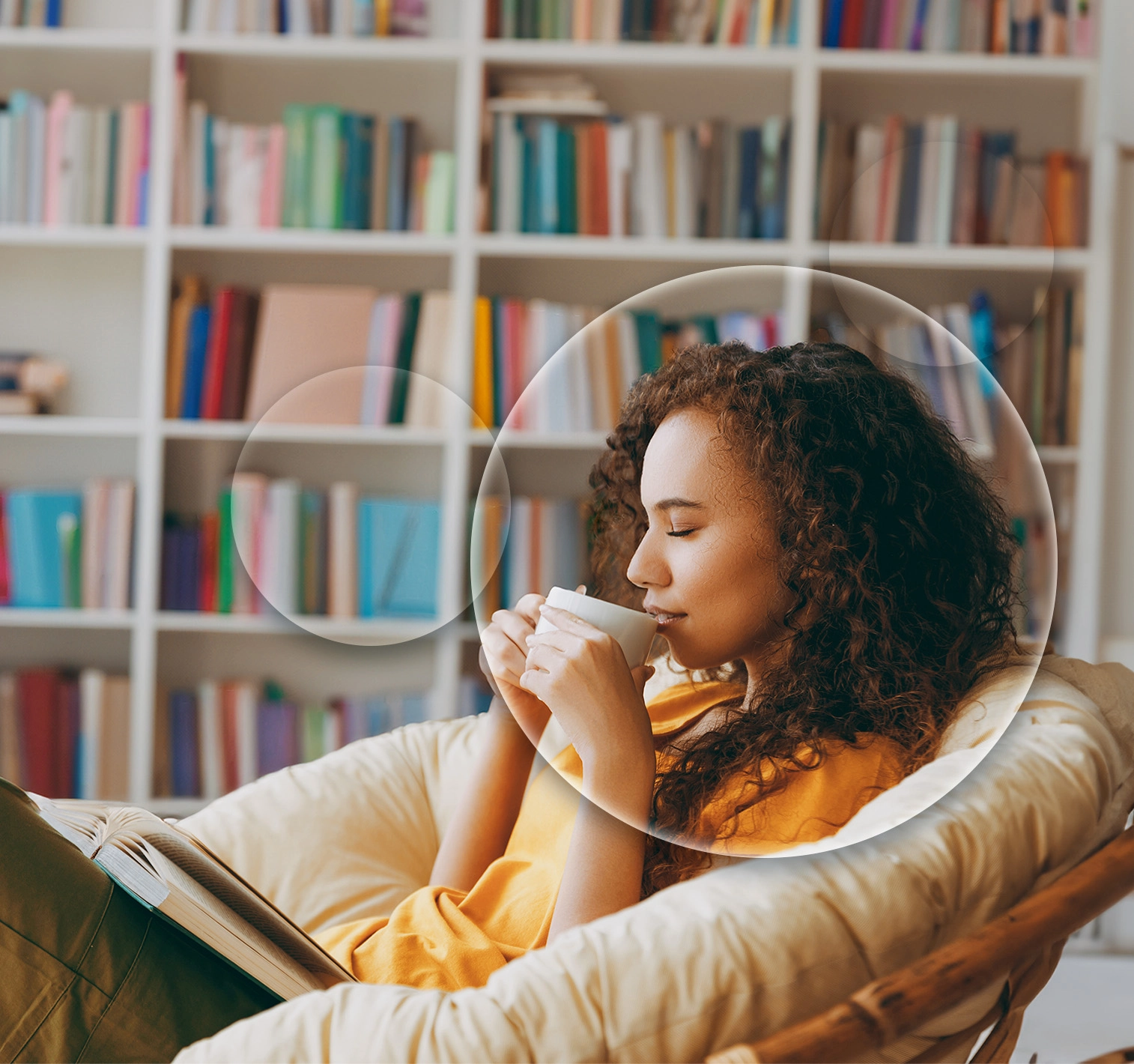 Smiling woman hiking in grassy area